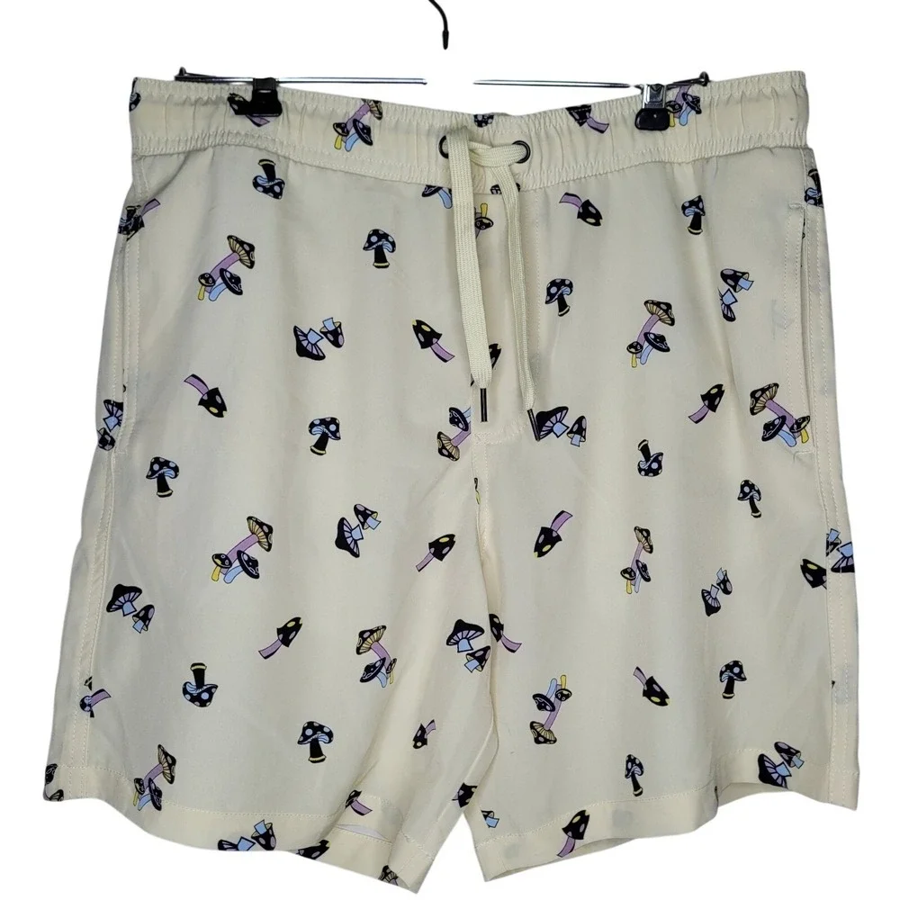 Fresh Prints Of Bel-Air Mushrooms Print Swim Trunks Men's M Novelty